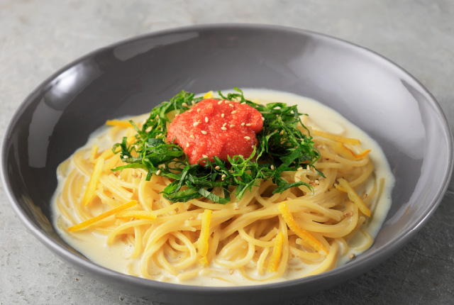 柚子香る　明太子の豆乳クリームパスタ