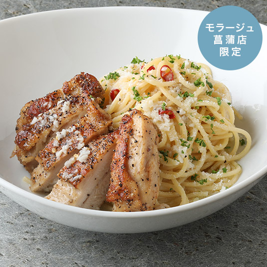 グリルチキンのペペロンチーノ